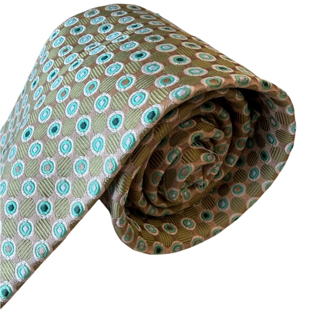 Stylish Patterned Tie in Brown and Teal